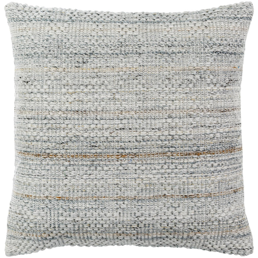  Gray Striped Throw Pillow Square